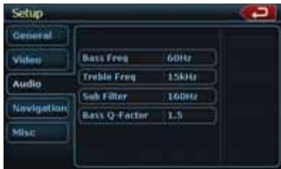 CLARION NZ500 - Menu Setup: Audio - 1