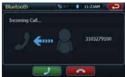 CLARION NZ500 - Answering to an incoming call - 1