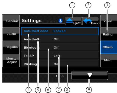 CLARION VZ402E - Menu de configuration diversе - 1
