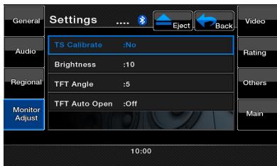 CLARION VZ402E - Menu de configuration de l'écran - 1