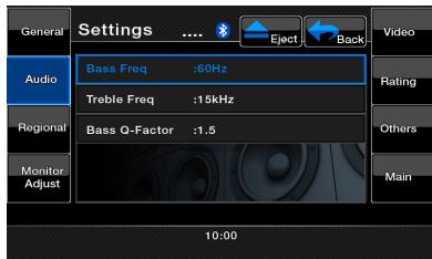CLARION VZ402E - Menu de configuration audio - 1