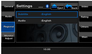 CLARION VZ402E - Menu de configuration régionale - 1