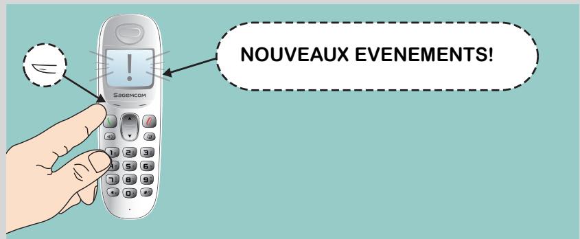 SAGEMCOM D38T - SOLO, D38V - DUO - Consulter les nouveaux événements - 1