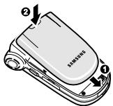 SANYO SCH-A950 - Installation de la pile - 1