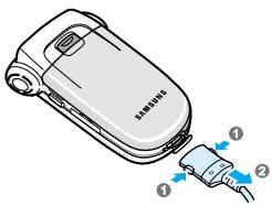 SANYO SCH-A950 - Recharge de la pile avec l'adaptateur de voyage - 1