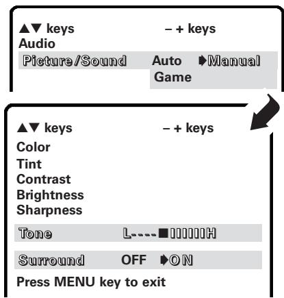SANYO DS27425 - Adjust the picture/sound manually - 2