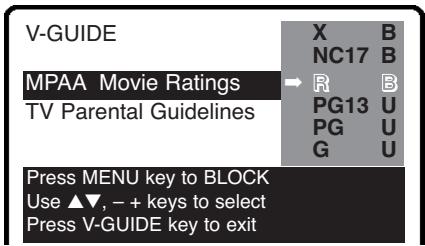 SANYO DS27425 - SETTING MPAA MOVIE RATING - 1