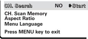 SANYO DS27425 - RESETTING THE ANTENNA/CABLE MODE AND CHANNEL SEARCH - 1