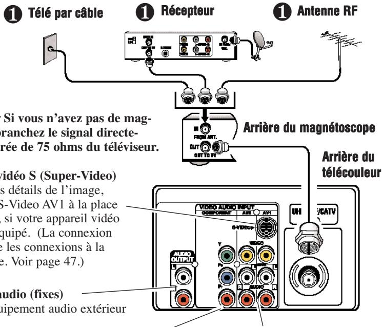 SANYO DS27820 - BRANCHEMENT DE LA CÂBLODISTRIBUTION, D'UNE ANTENNE RF, OU PARABOLIQUE AU TÉLÉVISEUR - 1