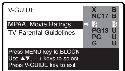 SANYO DS27820 - SETTING MPAA MOVIE RATING - 1