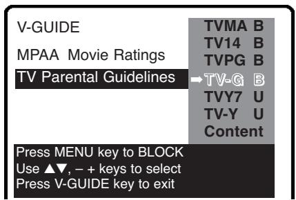 SANYO DS32225 - SETTINGTV PARENTAL GUIDELINES - 1