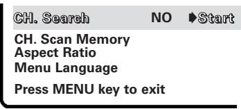 SANYO DS32225 - RESETTING THE ANTENNA/CABLE MODE AND CHANNEL SEARCH - 1