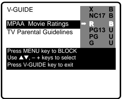 SANYO DS32830H - SETTING MPAA MOVIE RATING - 1