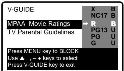 SANYO DS35224 - SETTING MPAA MOVIE RATING - 1