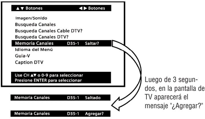 SANYO HT32546 - Para eliminar canales de la Memoria de Barrido de Canales - 1