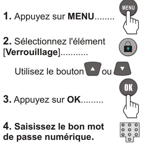 SANYO AVP-429 - Acceder au menu de verrouillage - 1