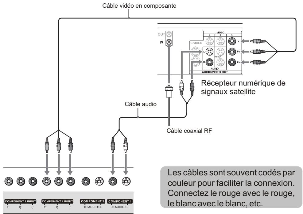 SANYO AVP-429 - Branchement du récepteur numérique de signaux satellite - 1