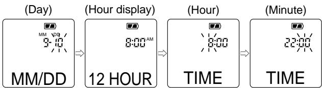 SANYO ICR-B31 - Date and time setting mode: YEAR, MM/DD, 12 or 24 HOUR, TIME - 4