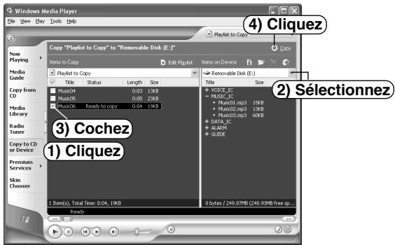 SANYO ICR-S700RM - Transférer des données à l'aide de media player - 1