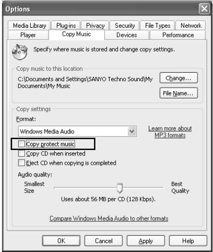 SANYO ICR-S700RM - Transférer des données à l'aide de media player - 12