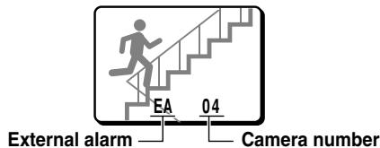 SANYO MPX-CD92 - Example: If an alarm trigger is received for camera 4 (in multi-display screen) - 1