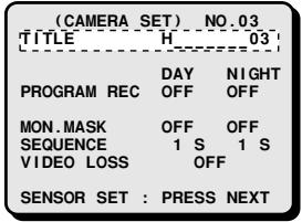 SANYO MPX-CD92 - Example: To set the title "HALL-1F" for camera 3 - 2