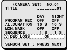 SANYO MPX-CD92 - VIDEO LOSS (Default setting: ON) - 2