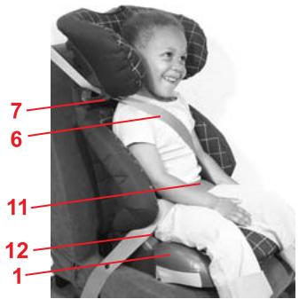 BRITAX ADVENTURE - Passez la ceinture dans les guidages rouges du siège infant. - 1