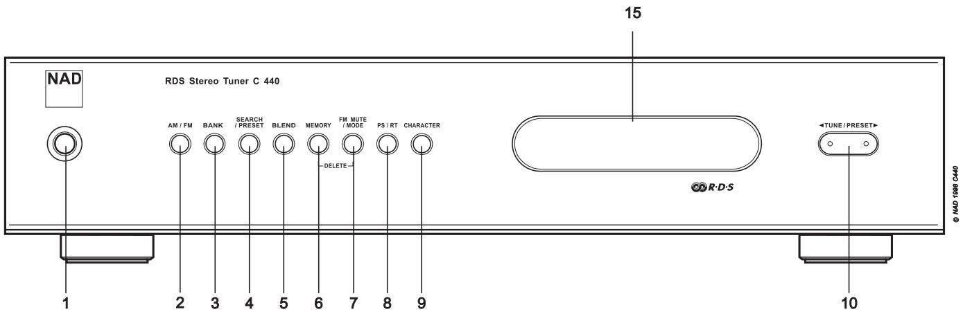 NAD C440 - FRONT PANEL CONTROLS - 1