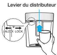 SAMSUNG RT561EBSM - Placez un verre sous le distributeur et appuyez délicatement sur le levier avec le verre. - 2
