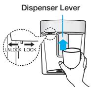 SAMSUNG RT561EBSM - Place a glass underneath the water outlet and push gently against the dispenser lever with your glass. - 2
