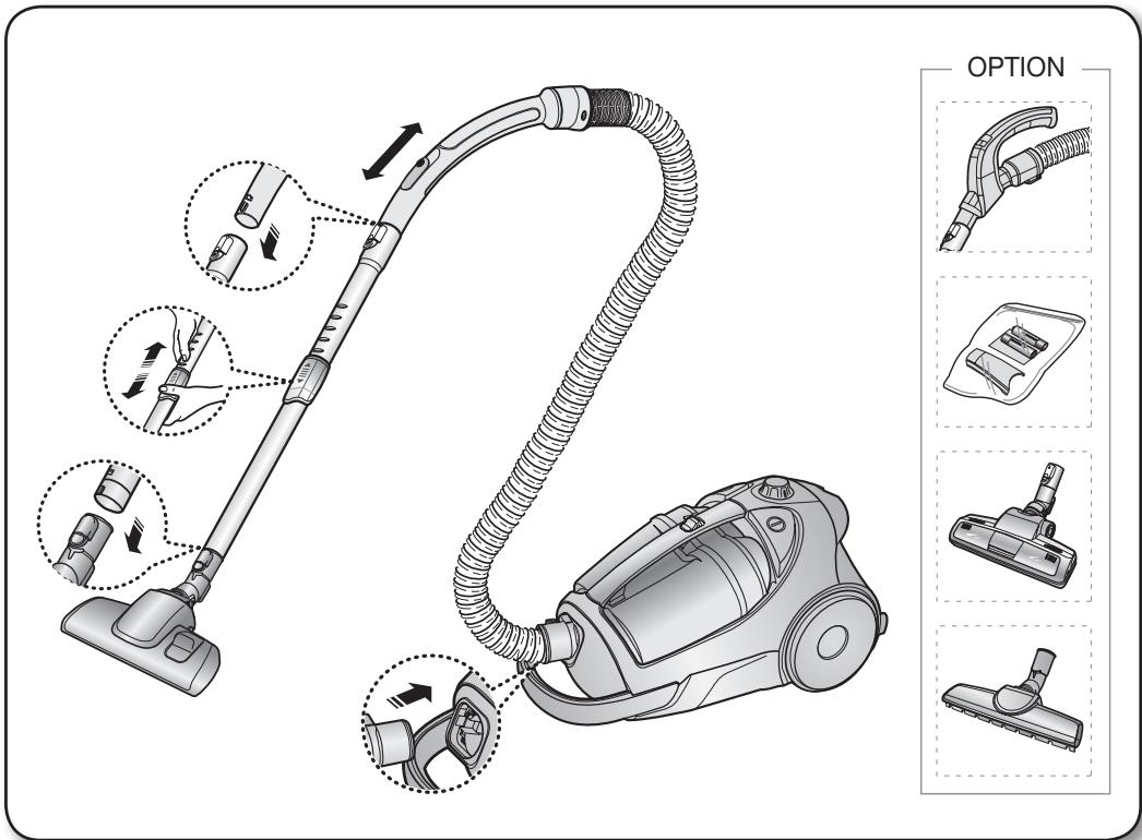 SAMSUNG SC-8830 - assemblage de l'aspirateur - 1