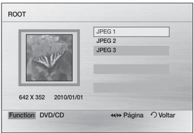 ROOT JPEG 1 JPEG 2 JPEG 3 642 X 352 2010/01/01 Function DVD/CD Página Voltar
