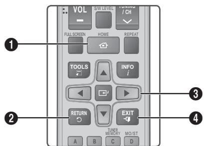 SAMSUNG HT-E4500 - Botones del mando a distancia utilizados para el menú de configuración - 1