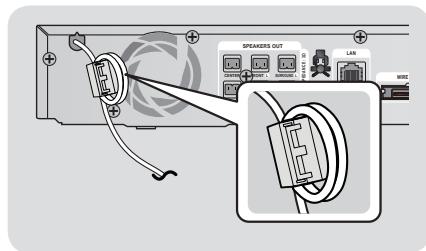 SAMSUNG HT-E4500 - Fixation du noyau torique en ferrite au cordon d'alimentation de l'unité principale - 1
