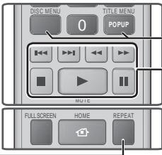 SAMSUNG HT-E4500 - Botones del mando a distancia utilizados para reproducción de vídeo - 1