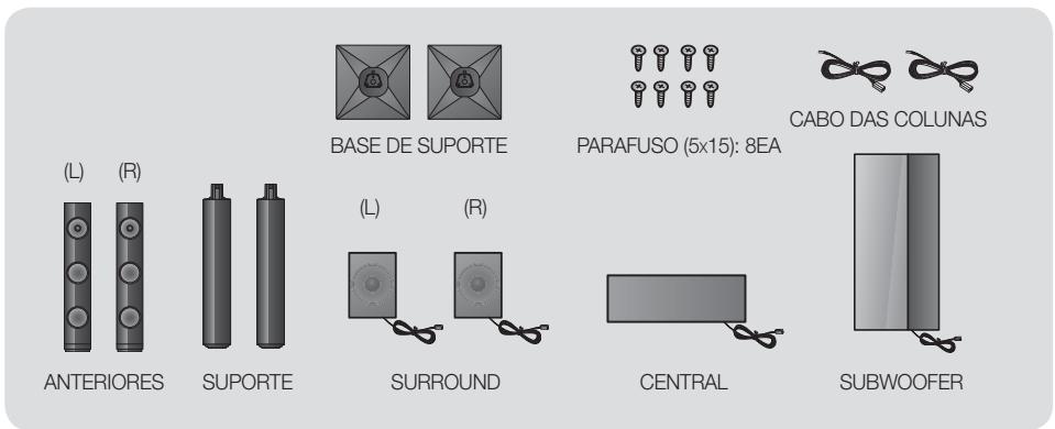 (L) (R) ANTERIORES SUPORTE BASE DE SUPORTE PARAFUSO (5x15): 8EA (CABO DAS COLUNAS) (SURROUND) CENTRAL SUBWOOFER