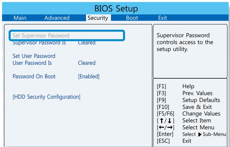 SAMSUNG DP300A2A - Setting a Supervisor Password - 1