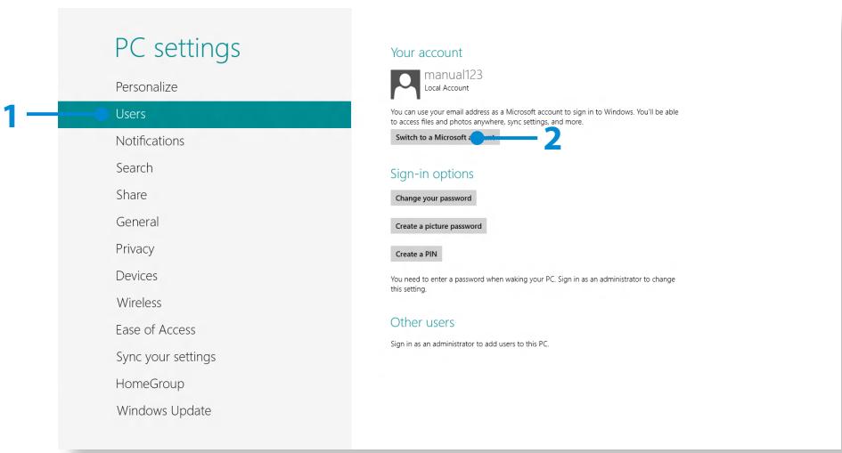 SAMSUNG DP300A2A - Configuring your Microsoft Account - 1