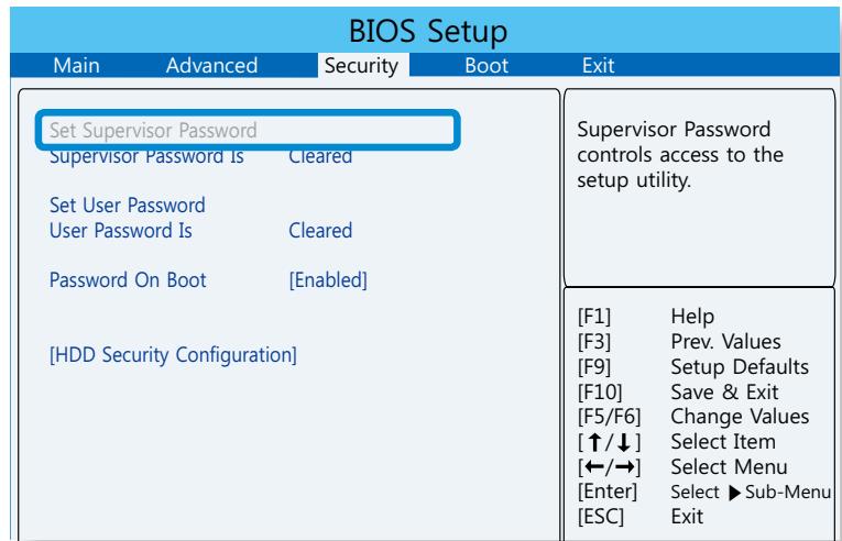 SAMSUNG DP500A2D - Setting a Supervisor Password - 1