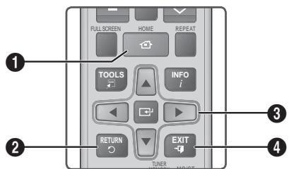 SAMSUNG HT-E5550 - Touches de la télécommande utilisées pour le menu Paramètres - 1