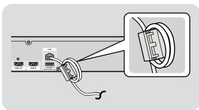 SAMSUNG HT-F5500 - Attaching the Toroidal Ferrite Core to the LAN Cable of the Product - 1
