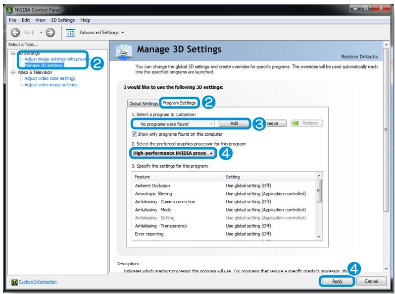 SAMSUNG NP-RV520E - Registering programs to be executed by the external graphics chipset - 2