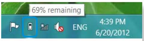 SAMSUNG NP-RV520E - Confirming the battery charge in the Taskbar - 1