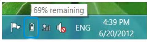SAMSUNG NP300E5E - Confirming the battery charge in the Taskbar - 1