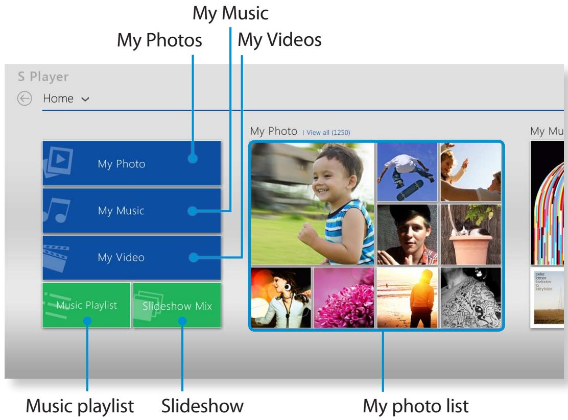 SAMSUNG NP300E5E - Tap Charm menu > Start > S Player. - 1