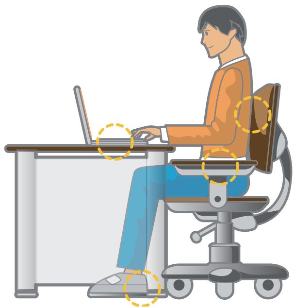 SAMSUNG NP510R5E - Adjust the heights of desks and chairs appropriate to your height. - 1