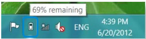 SAMSUNG NP780Z5E - Confirming the battery charge in the Taskbar - 1
