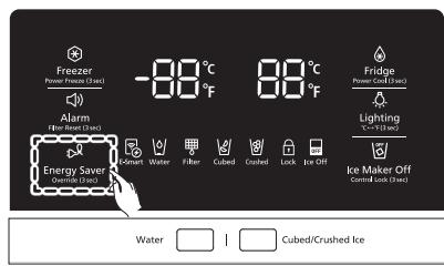 SAMSUNG RF23HCEDBSR - Activación y desactivación del modo de anulación - 1