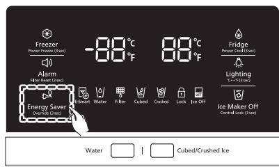 SAMSUNG RF23HCEDBSR - Activating and deactivating Override mode - 1